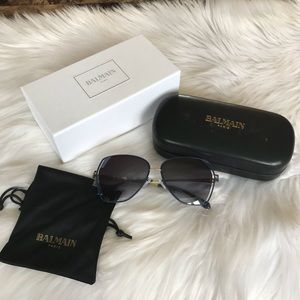 *Sold* Balmain Paris Metal Square Sunglasses